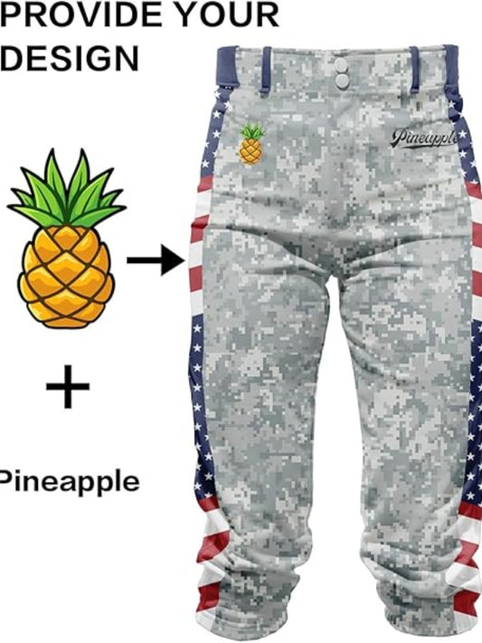 Custom Men Youth USA Patriotic Baseball Game Pants Sportswear