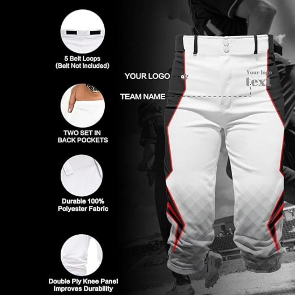 Custom Men Boy Baseball Pants Casual Training Uniform