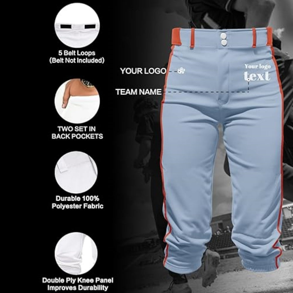 Custom Men Youth Knickers Baseball Pants Casual Trousers