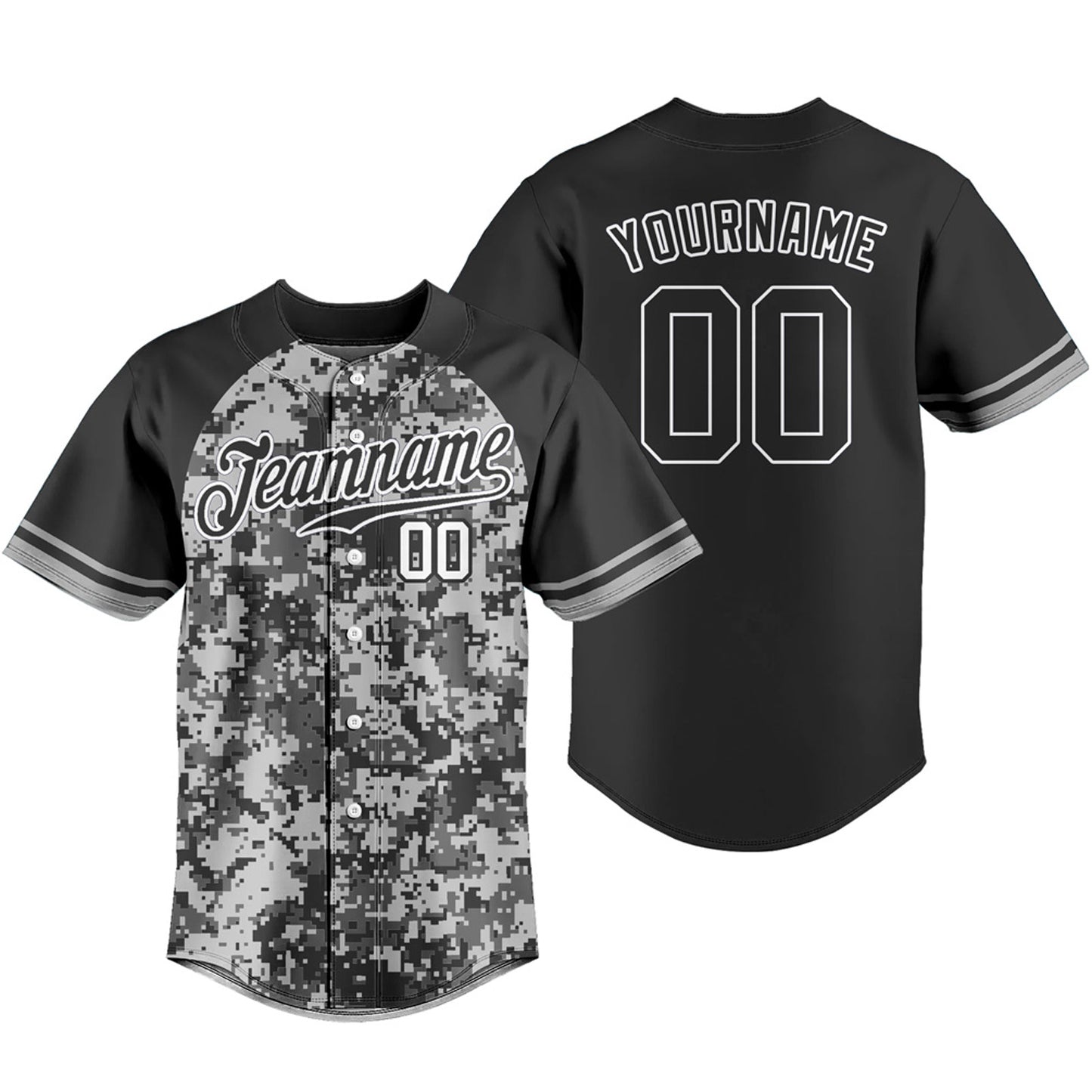Custom Baseball Jersey Camouflage T-shirts