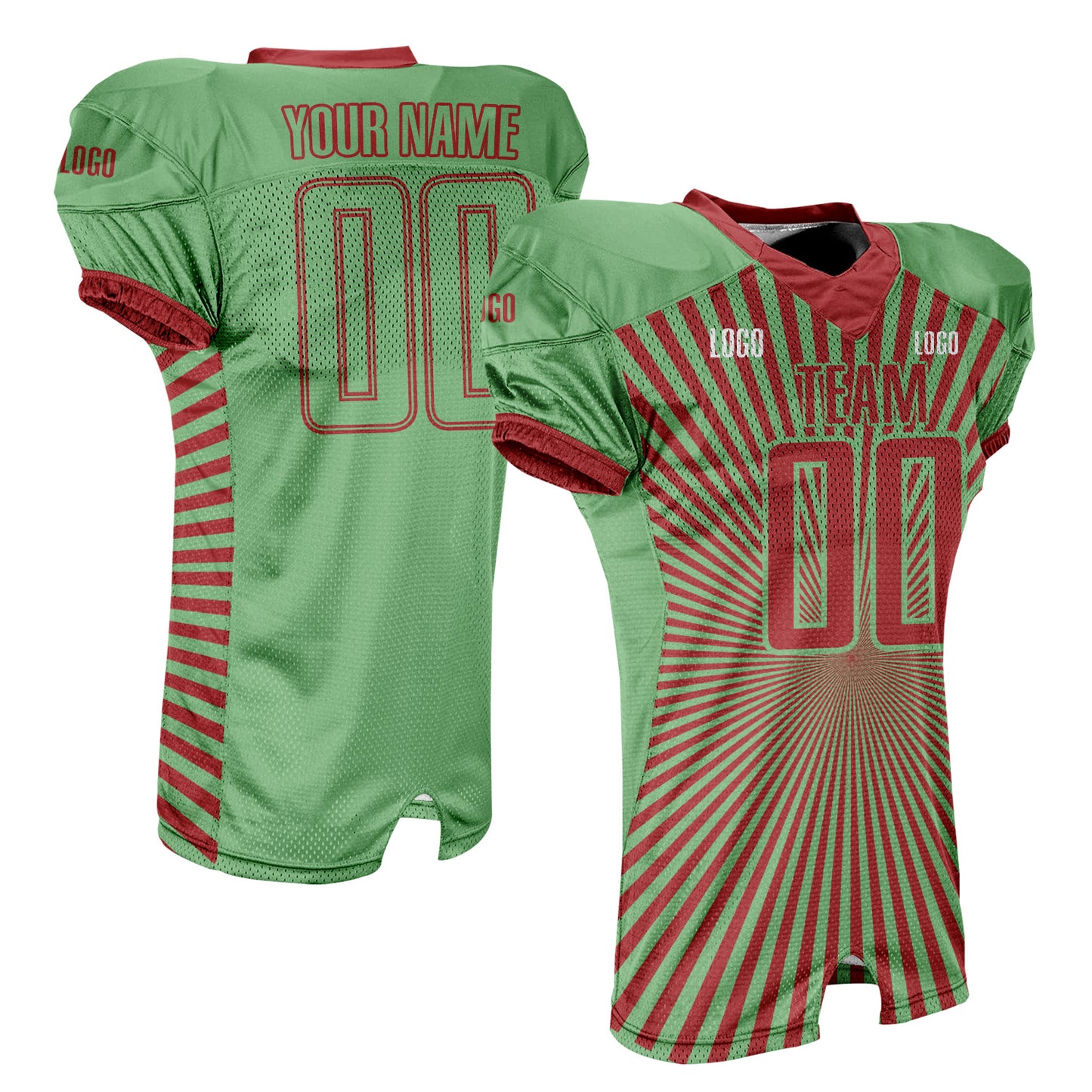 Custom Striped Football Jersey Breathable Athletic Shirts