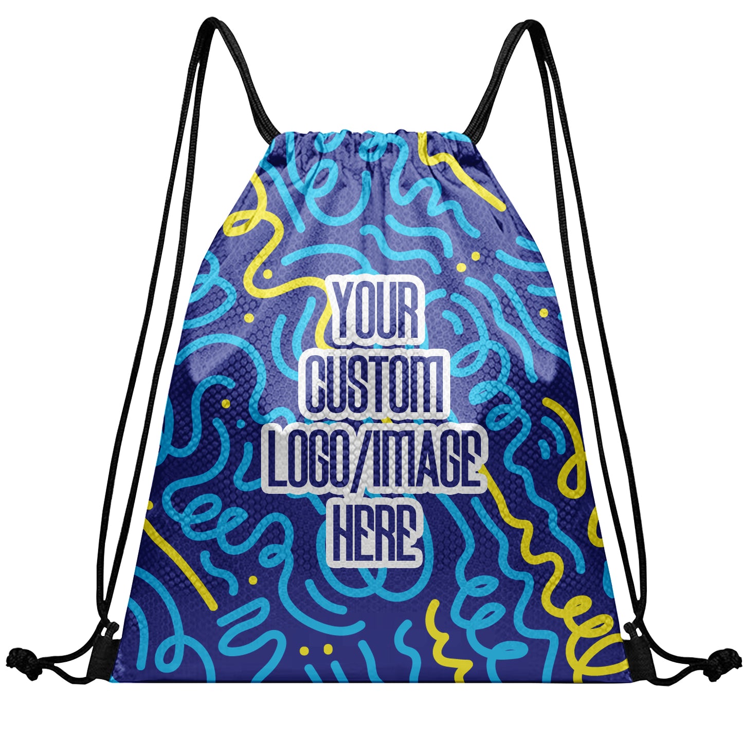Custom Print Text Image Drawstring Backpack Waterproof Sackpack