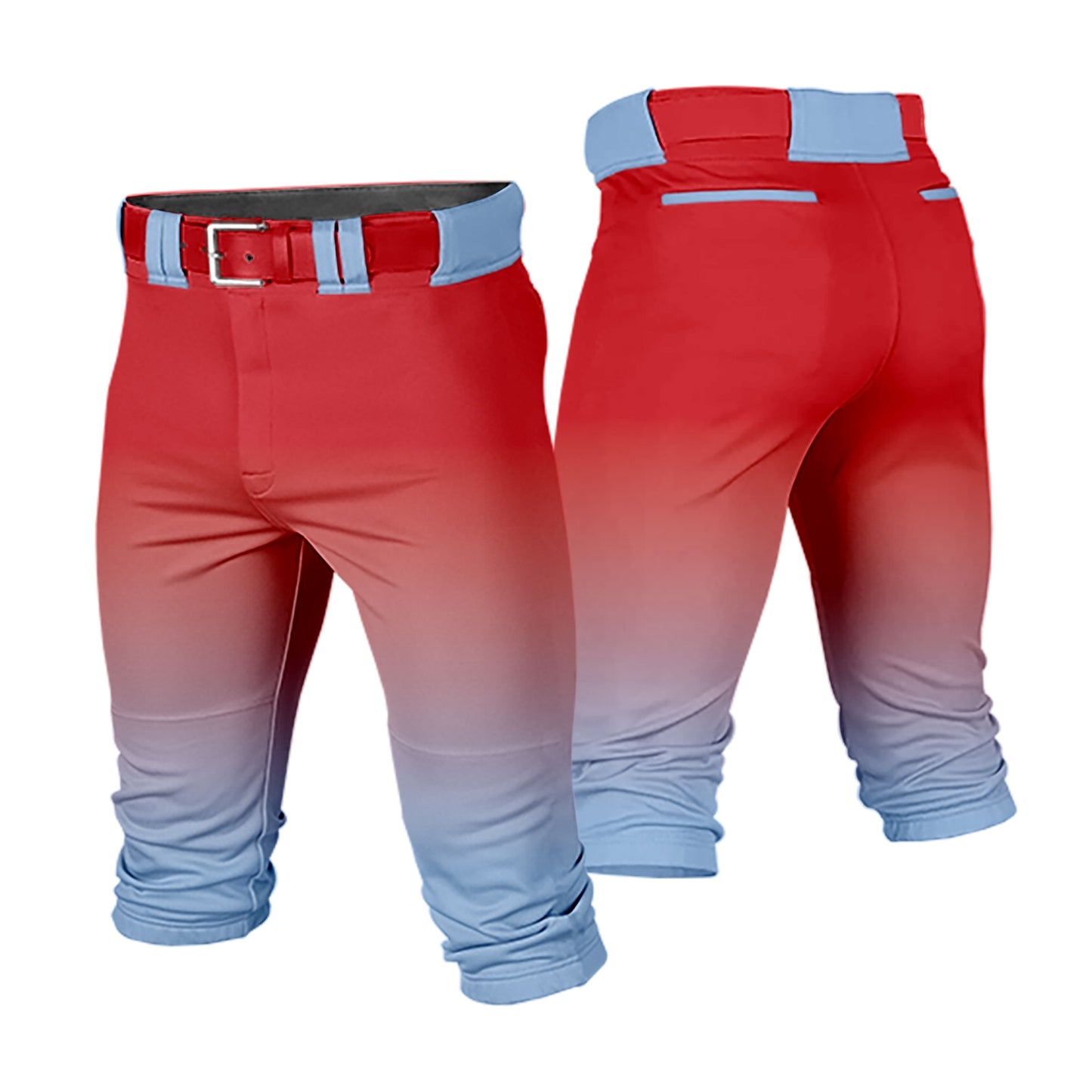 Custom Men Youth Gradient Cropped Baseball Pants