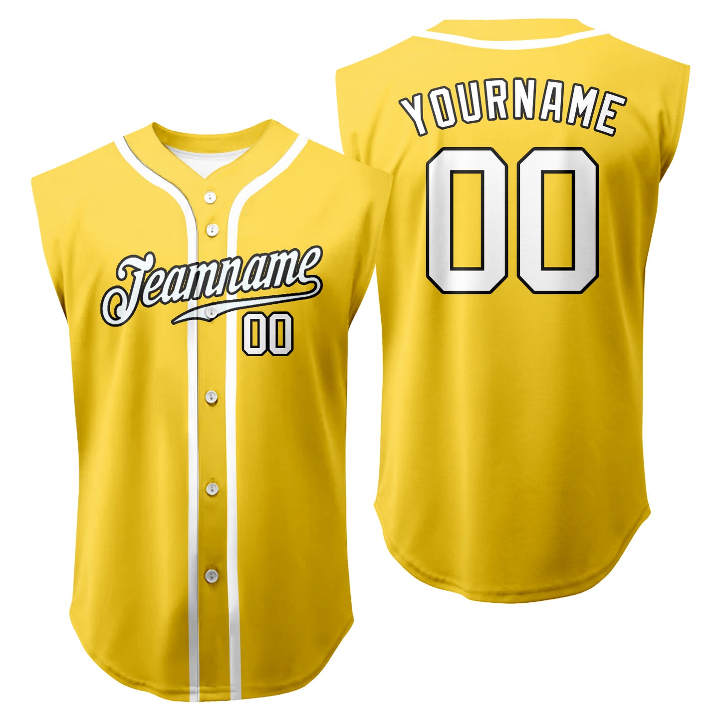 Custom Sleeveless Solid Baseball Jersey Full Button Vest