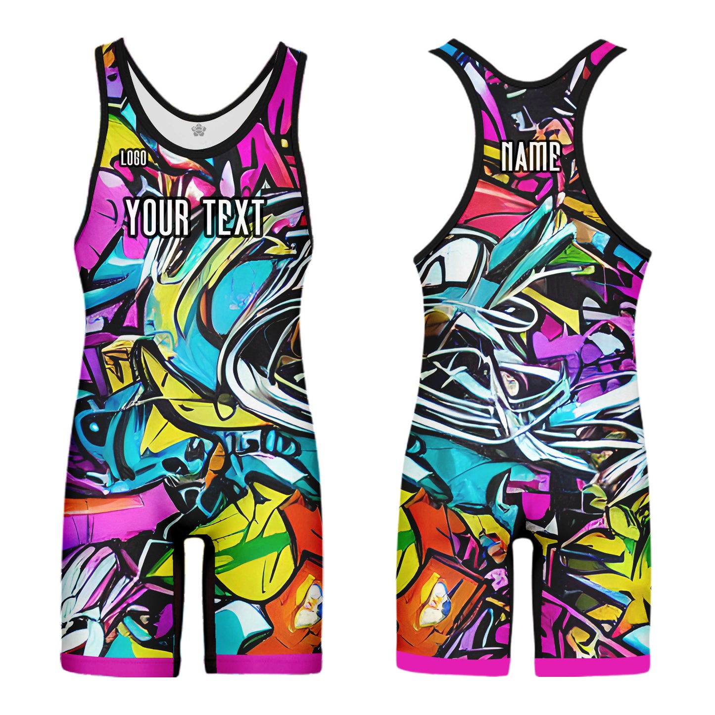 Custom Men Women Graffiti Sports Wrestling Singlet