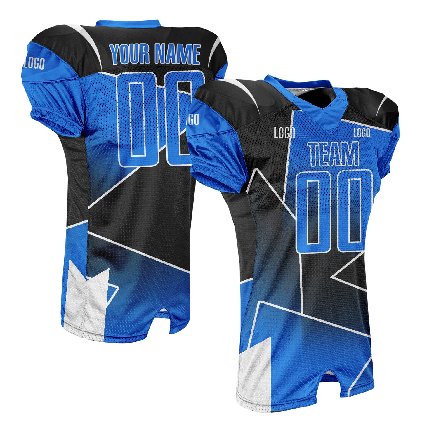 Cutstom Men Youth V-neck Striped Football Jersey