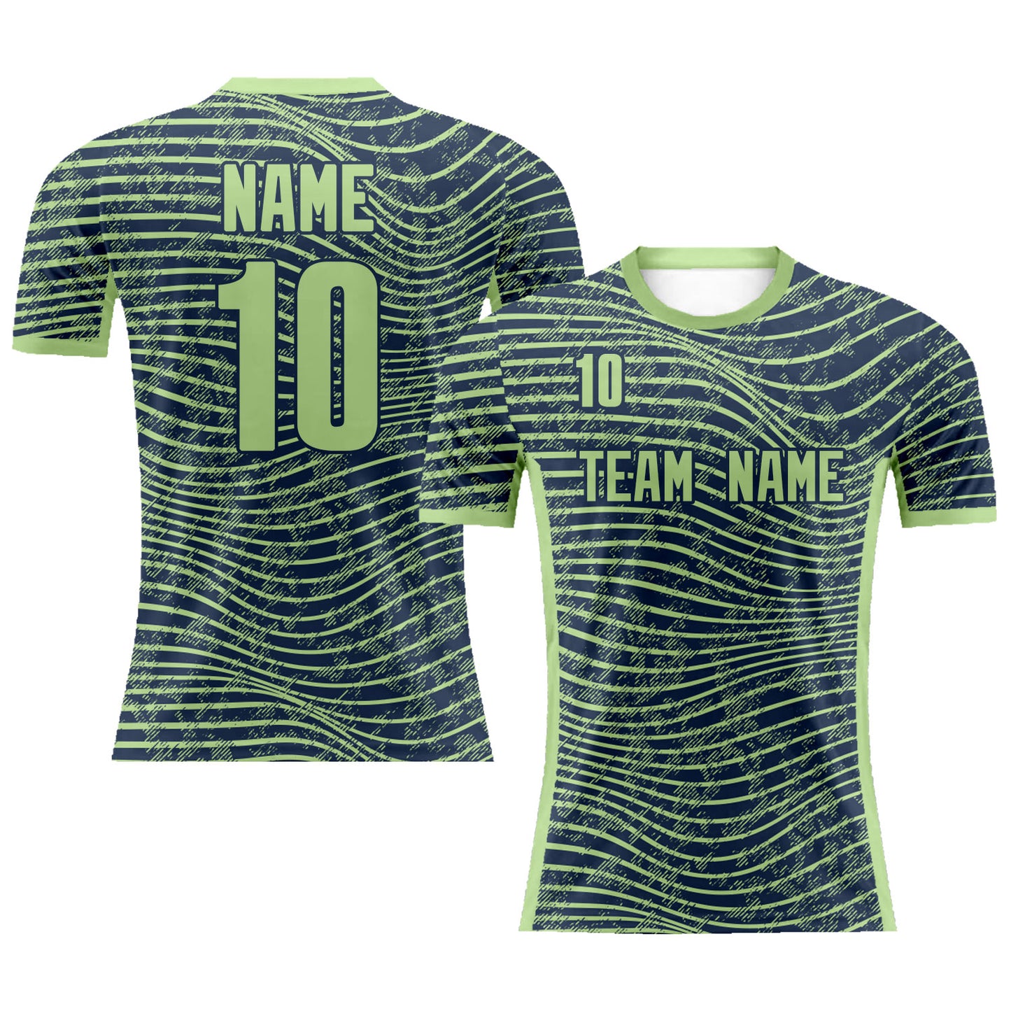 Custom Green Striped Soccer Uniform Sports T-shirt Short