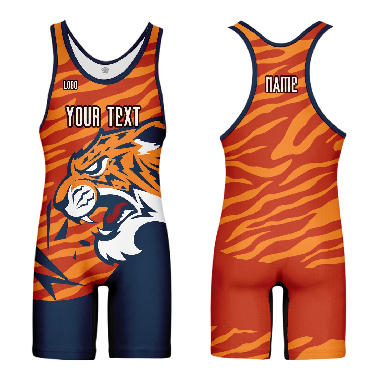 Custom Sublimated Wrestling Singlet Animal Pattern