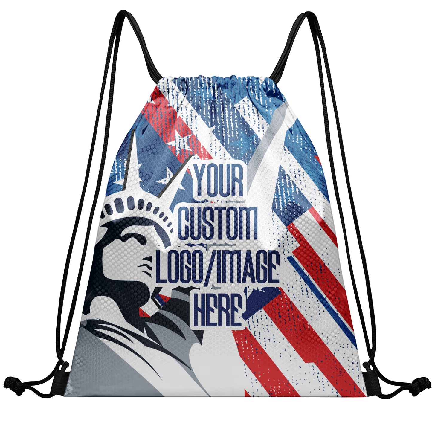 Made Your Own Honor Respect Thin Blue Flag Drawstring Backpack