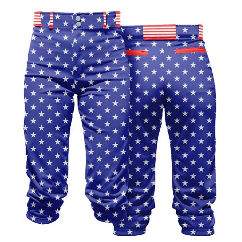 Custom Men Youth USA Patriotic Baseball Game Pants Sportswear