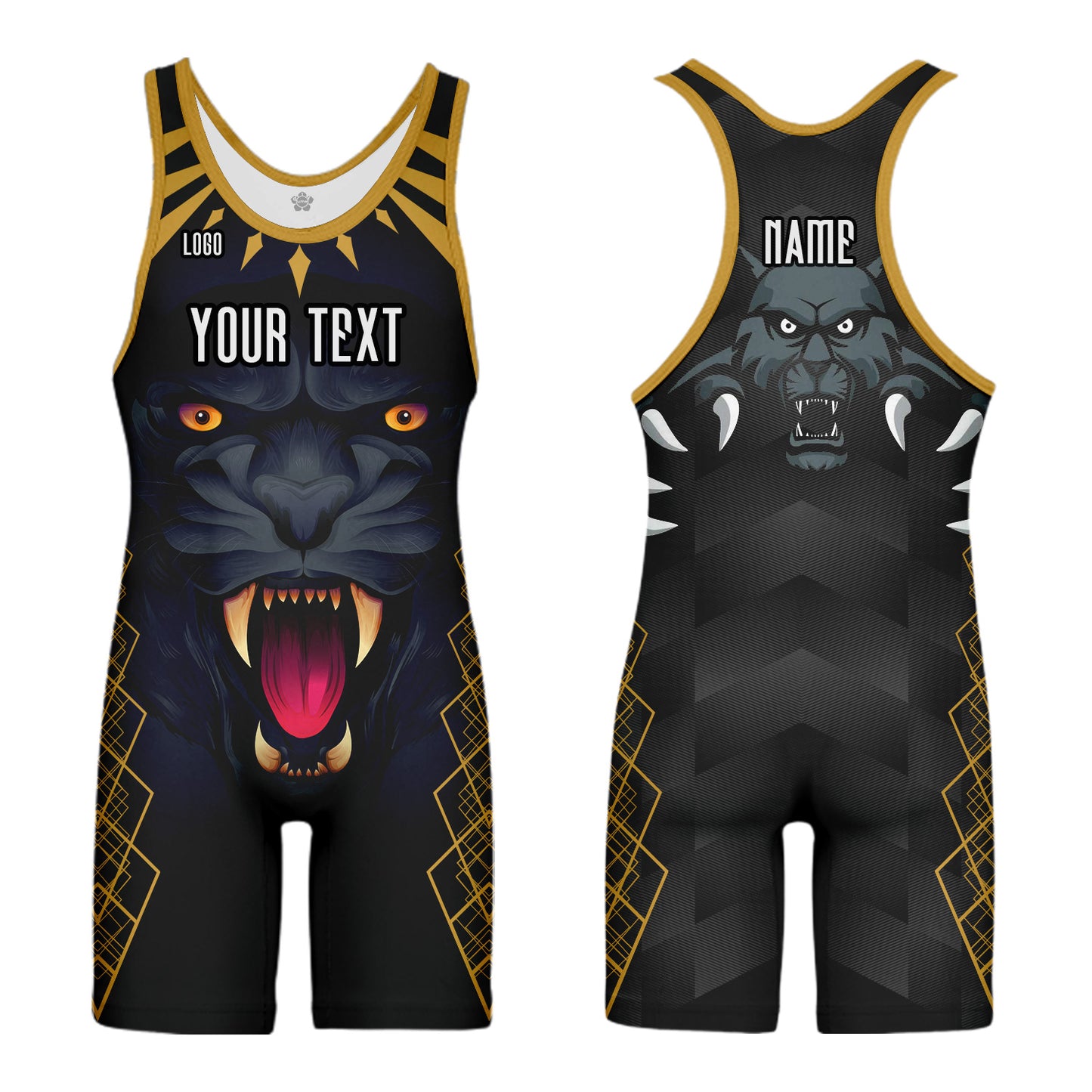 Custom Sublimated Wrestling Singlet Animal Pattern