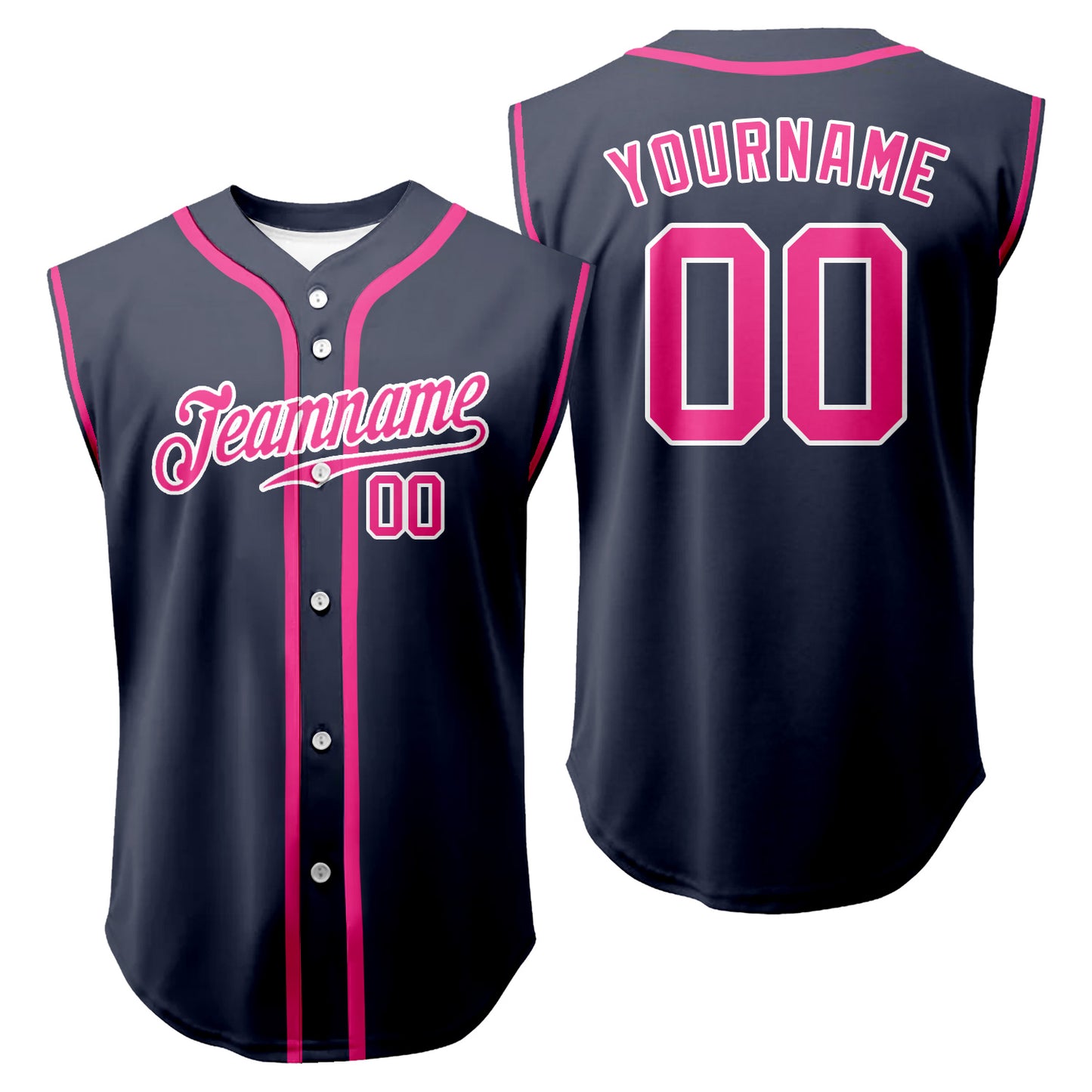 Custom Sleeveless Full Button Baseball Jersey Sports Vest