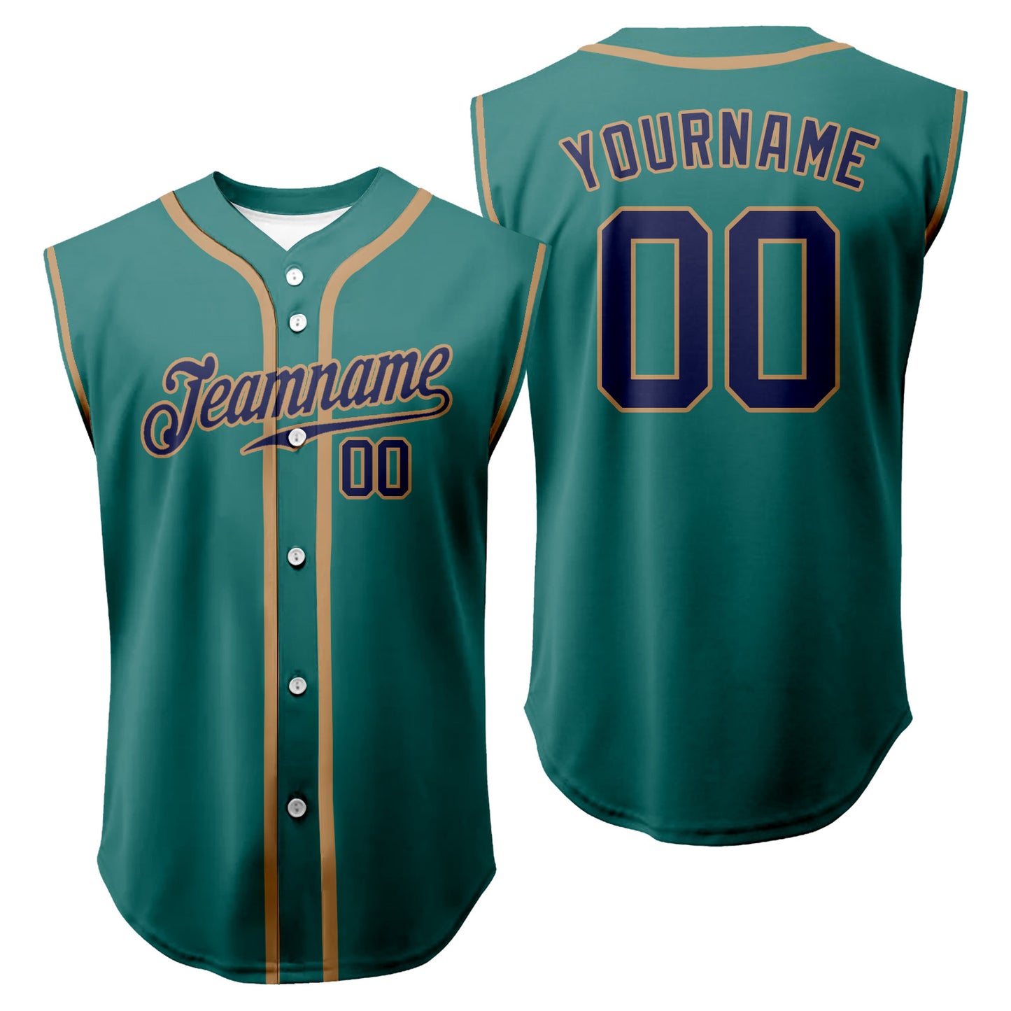 Custom Sleeveless Full Button Baseball Jersey Sports Vest