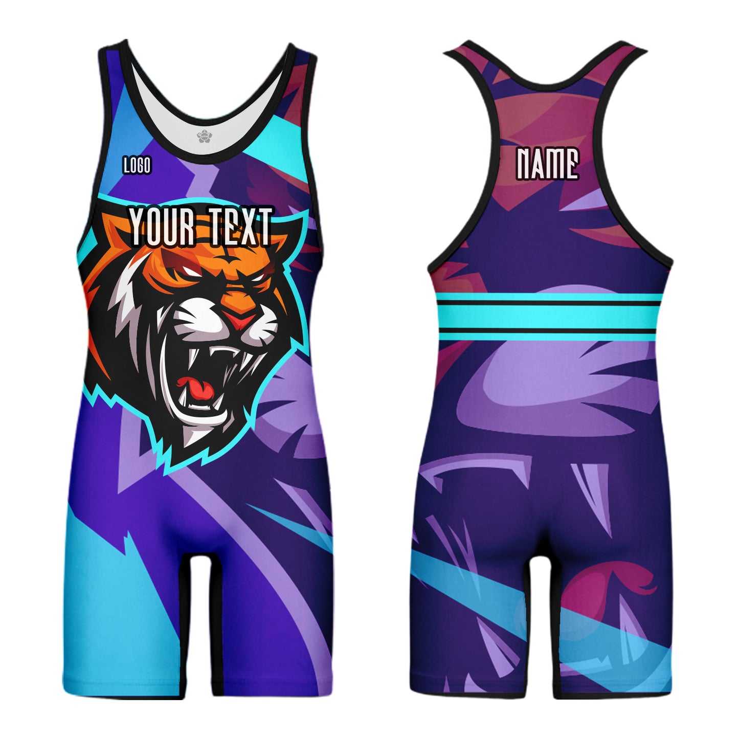 Custom Sublimated Wrestling Singlet Animal Pattern