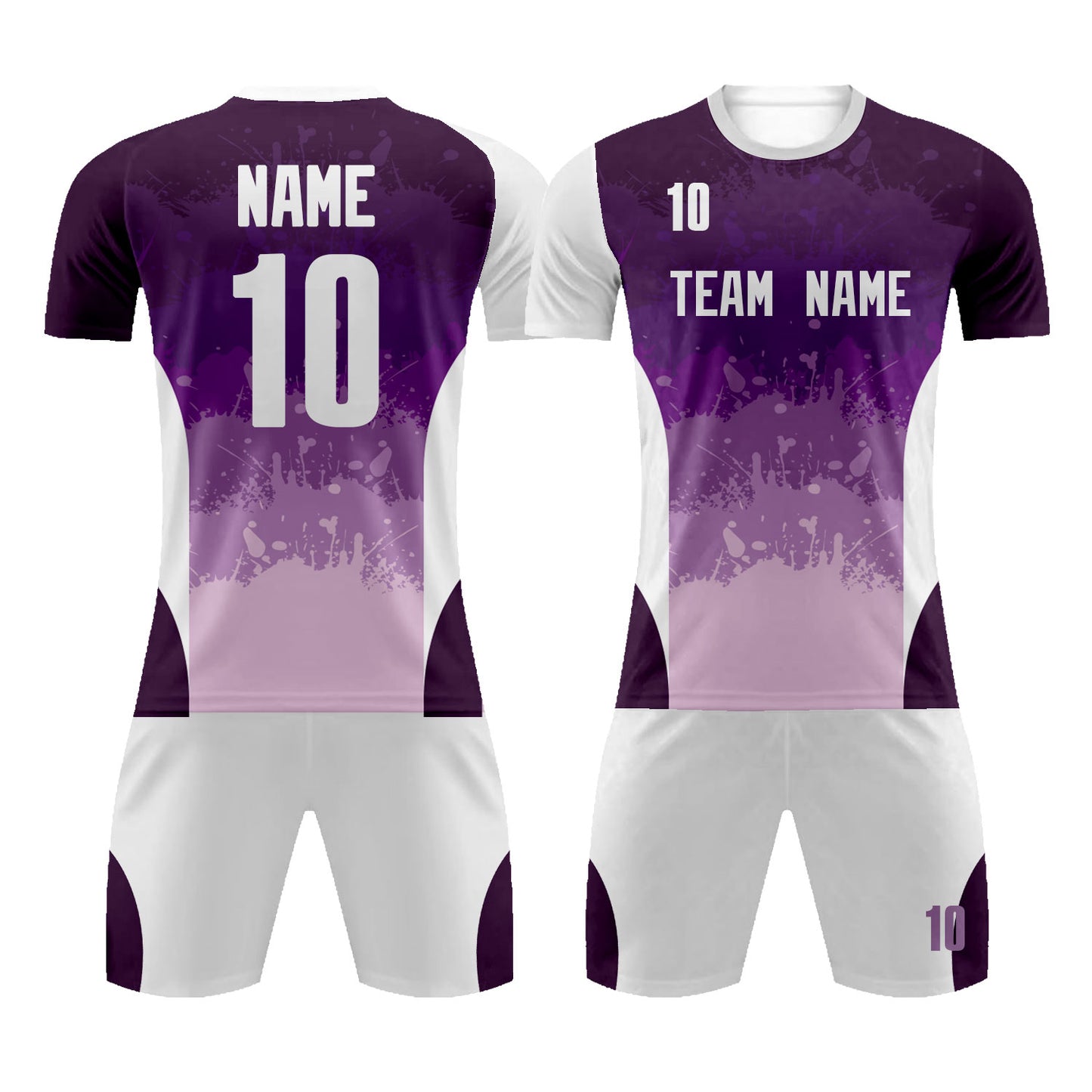 Custom Purple White Soccer Uniform Breathable Jersey