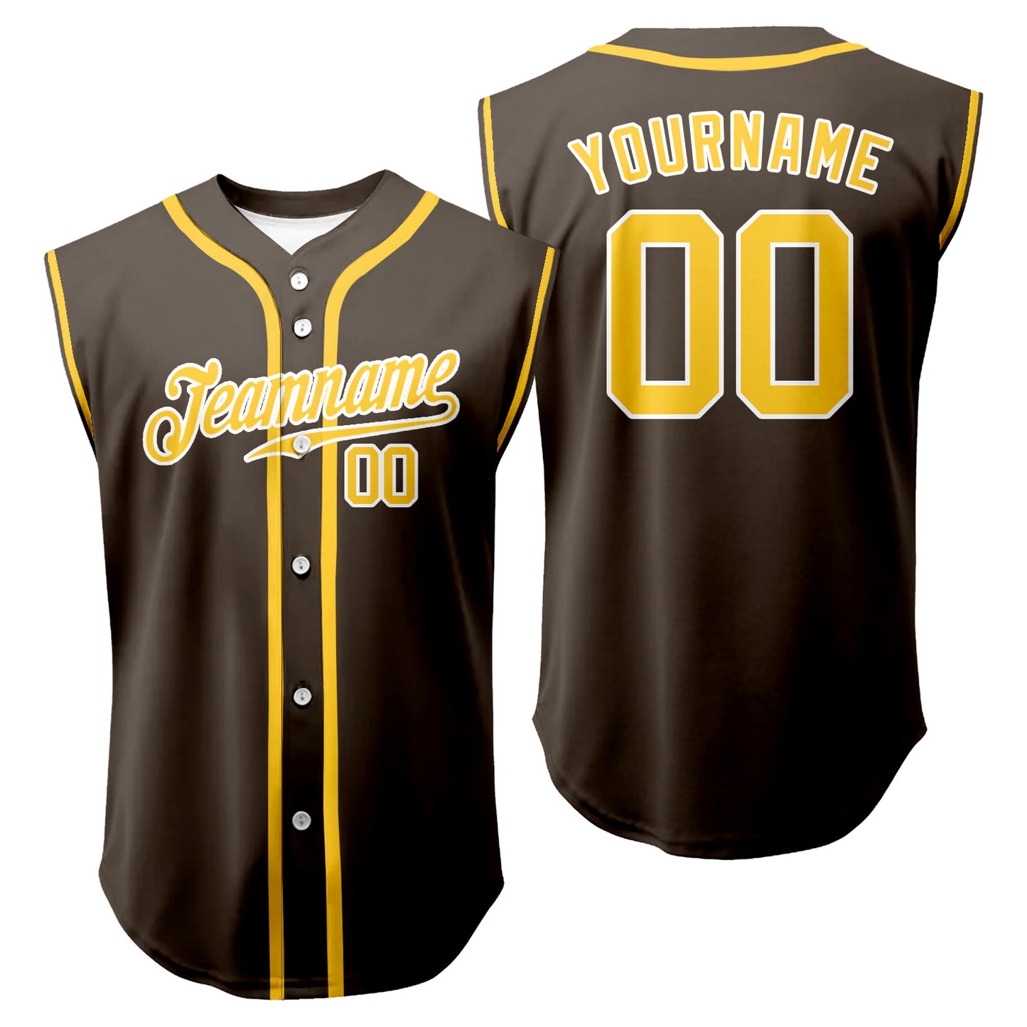 Custom Sleeveless Full Button Baseball Jersey Sports Vest