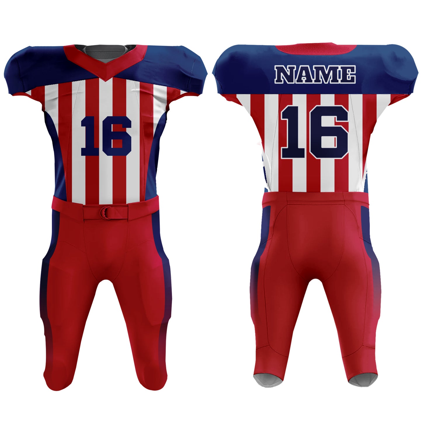 Custom Football Uniform USA Flag Stars and Stripes T-Shirt