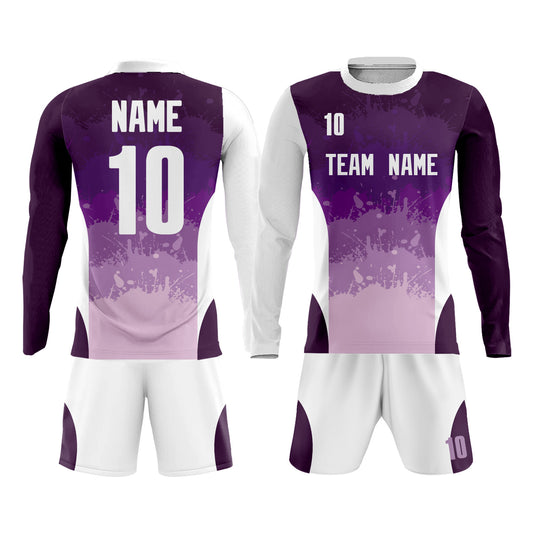 Custom Purple White Soccer Uniform Breathable Jersey