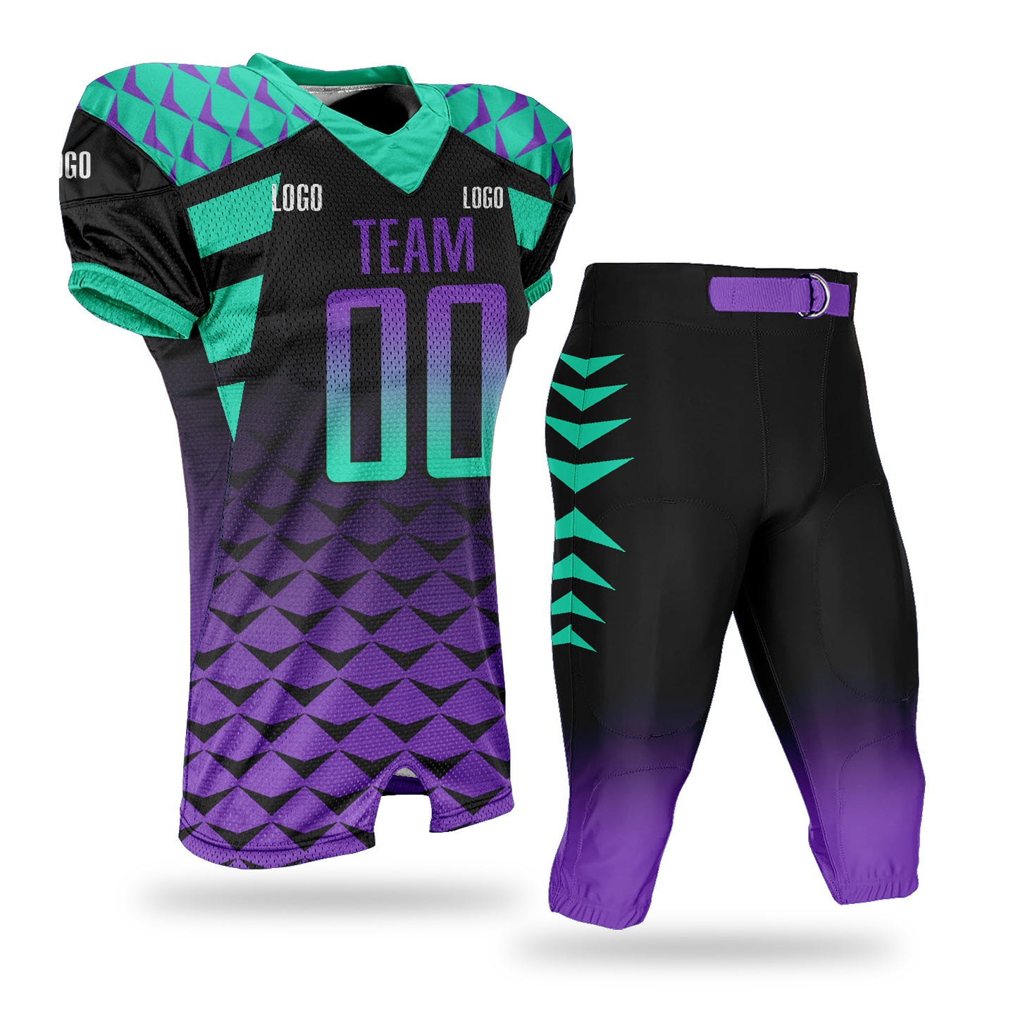 Custom Gradient Football Jersey with Name Number Logo