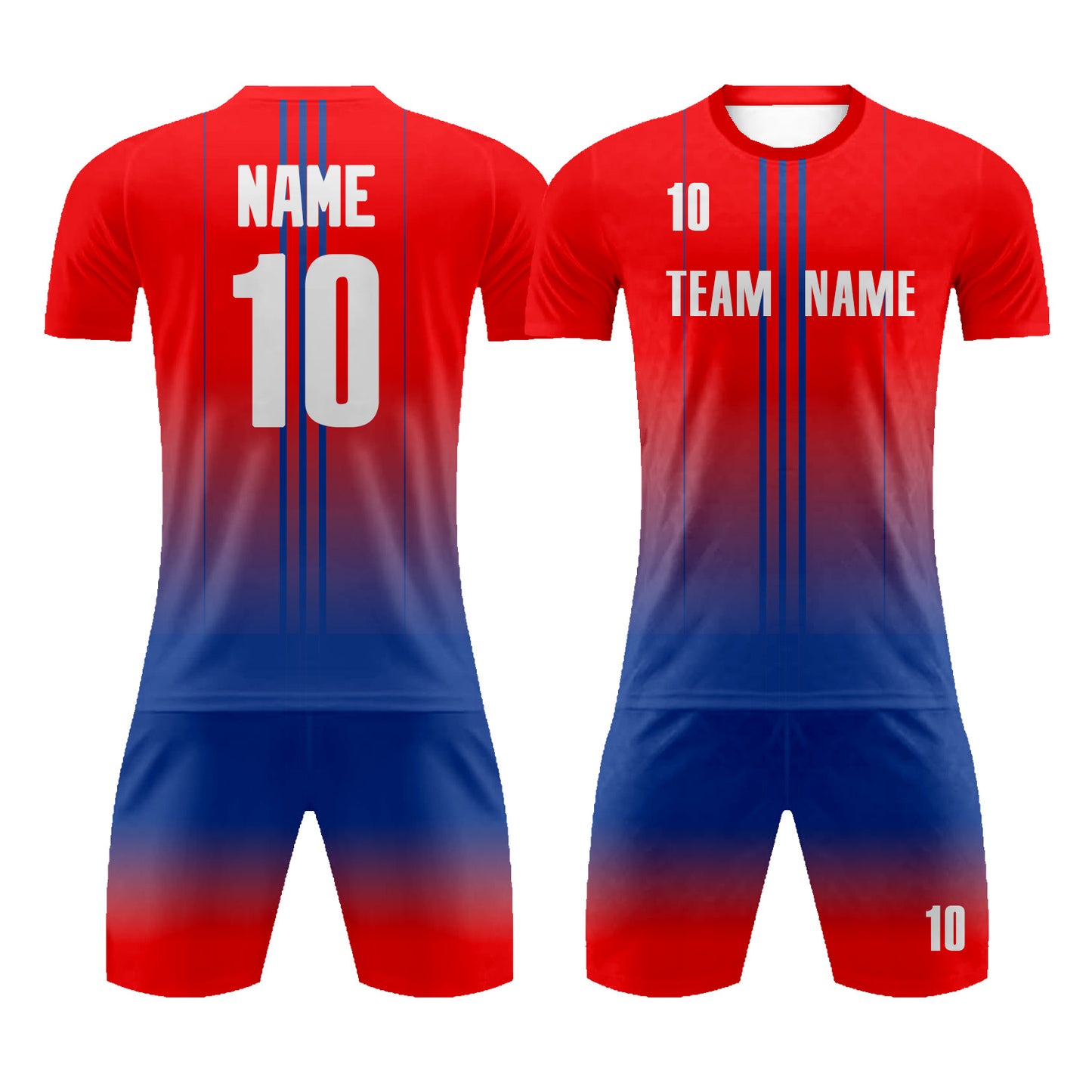 Gradient Soccer Uniform with Team Name Number Logo