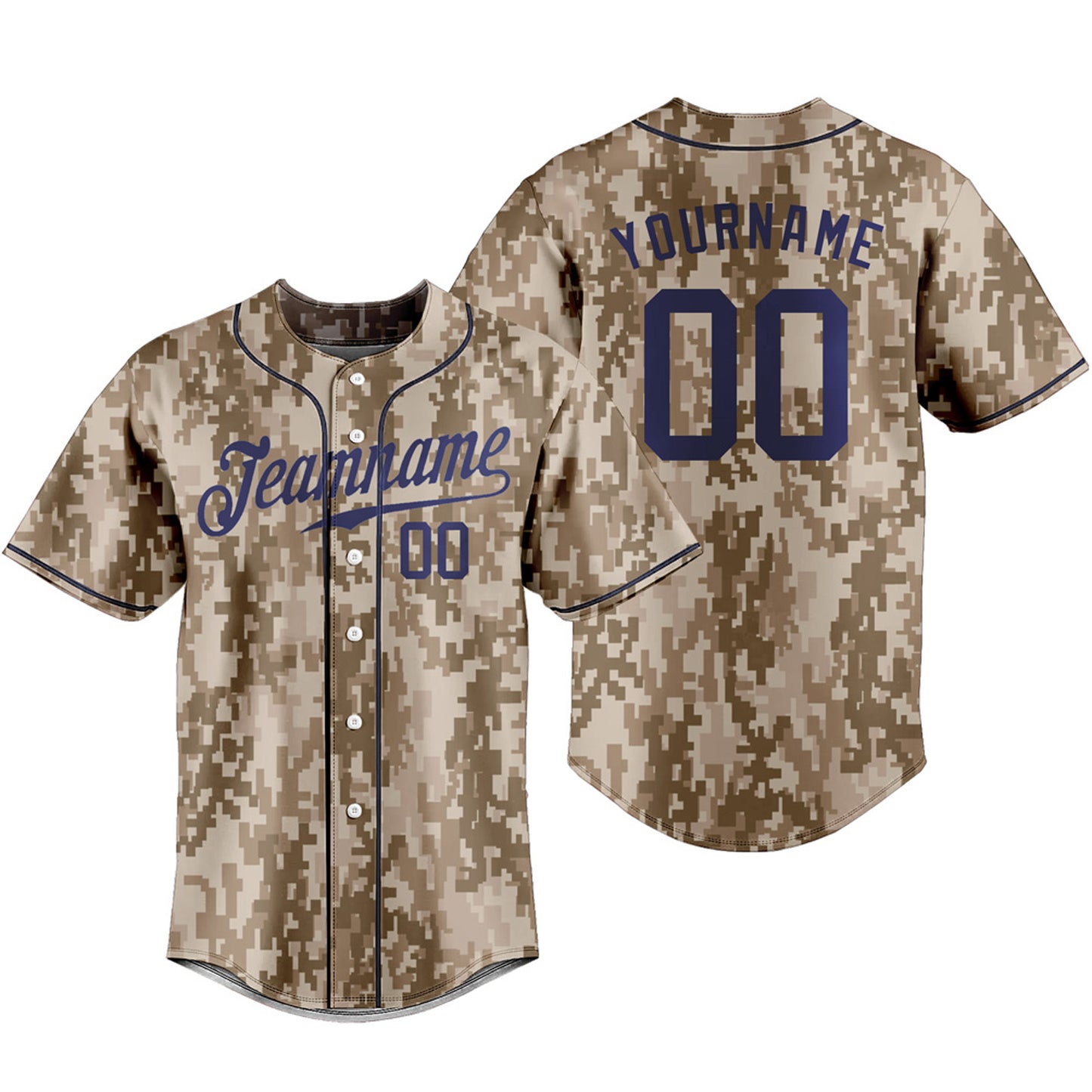 Custom Baseball Jersey Camouflage Short Sleeve T-shirts