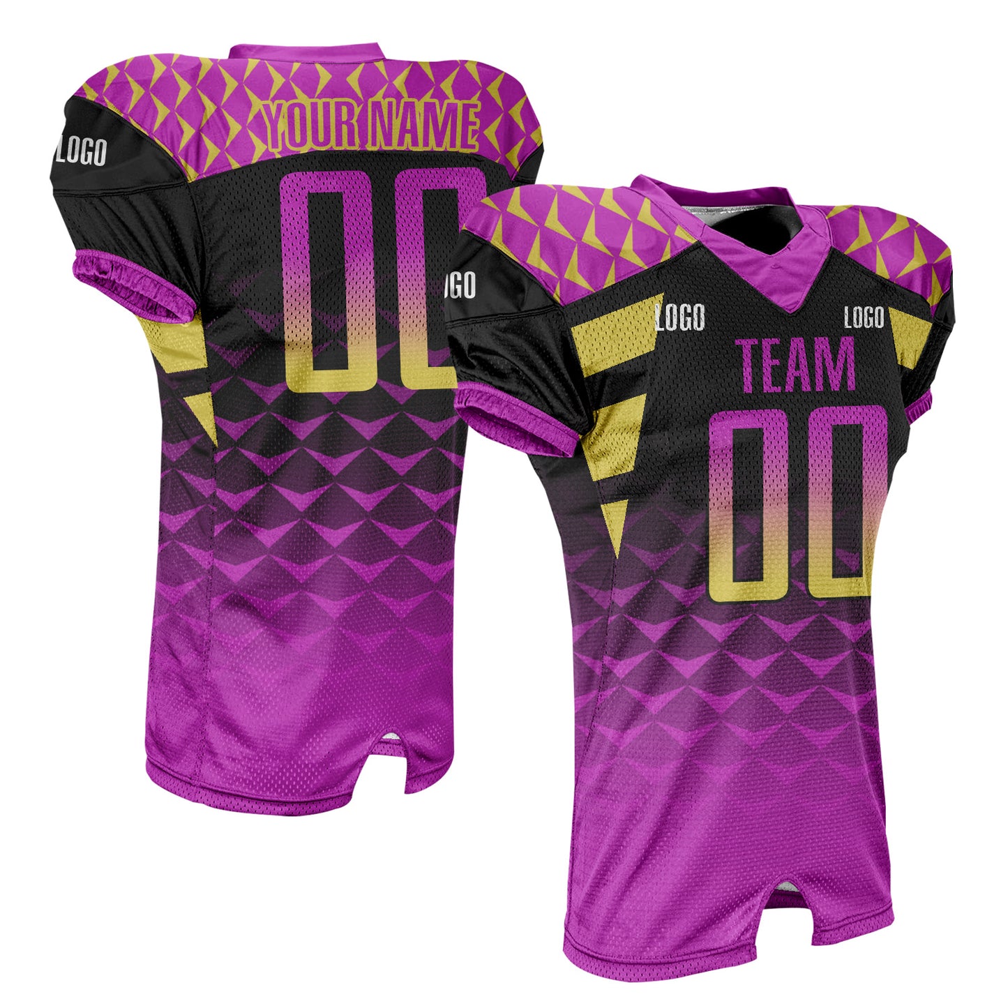 Custom Gradient Football Jersey with Name Number Logo