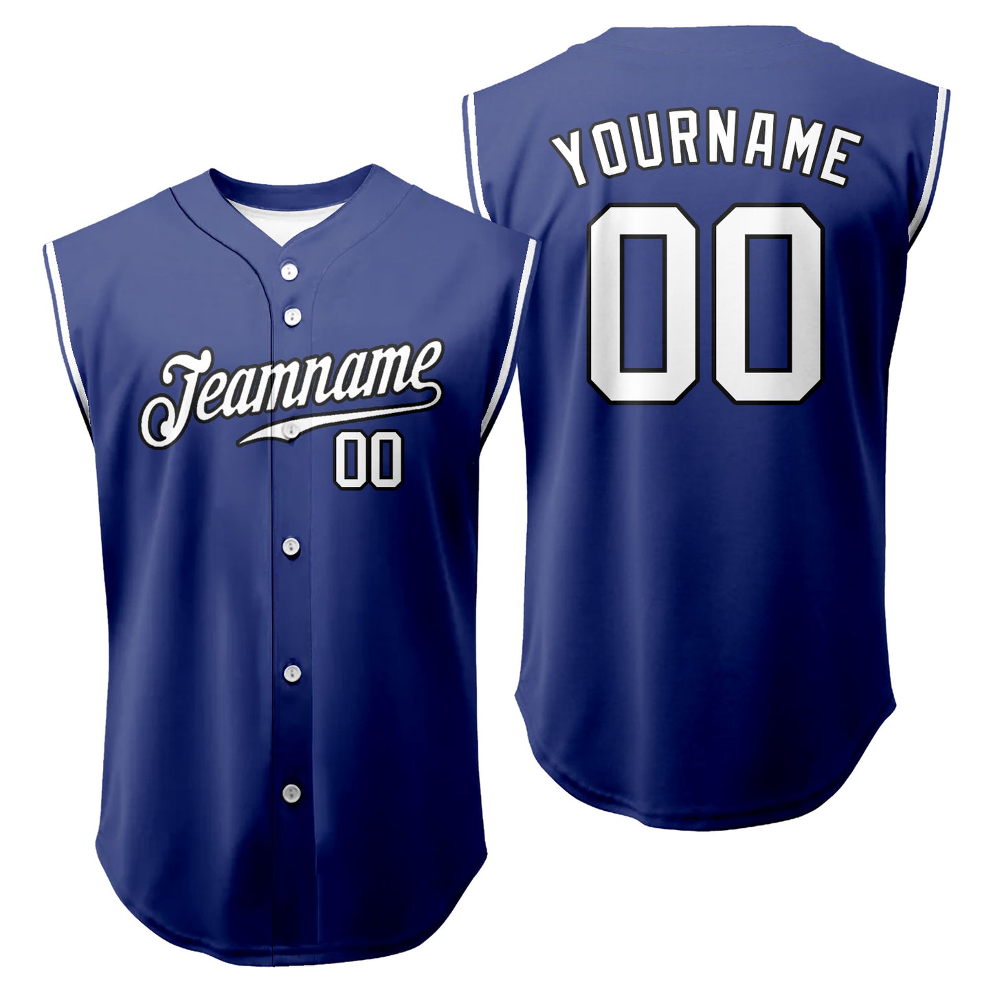 Custom Sleeveless Full Button Baseball Jersey Sports Vest