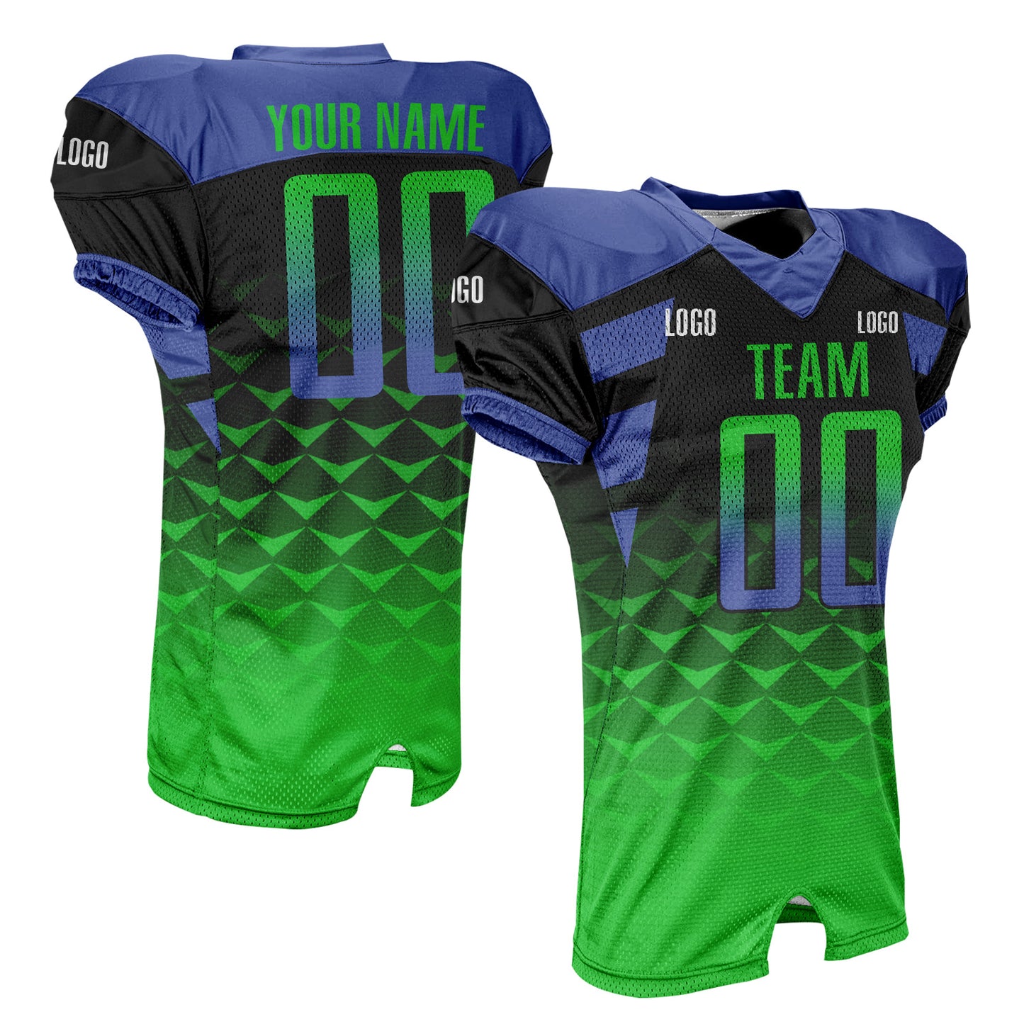 Custom Gradient Football Jersey with Name Number Logo