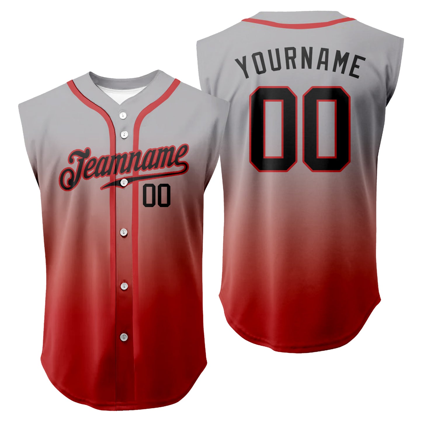 Personalized Gradient Sleeveless Baseball Jersey with Name Number Logo
