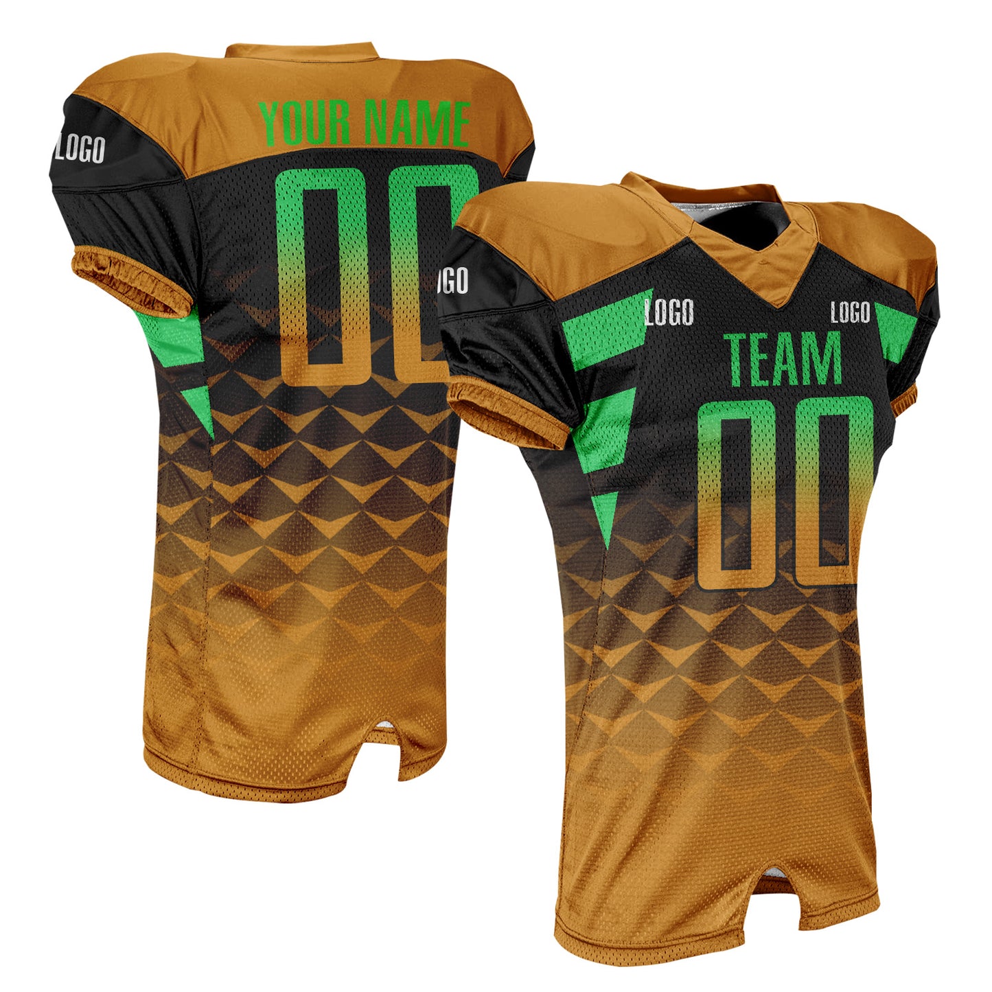 Custom Gradient Football Jersey with Name Number Logo
