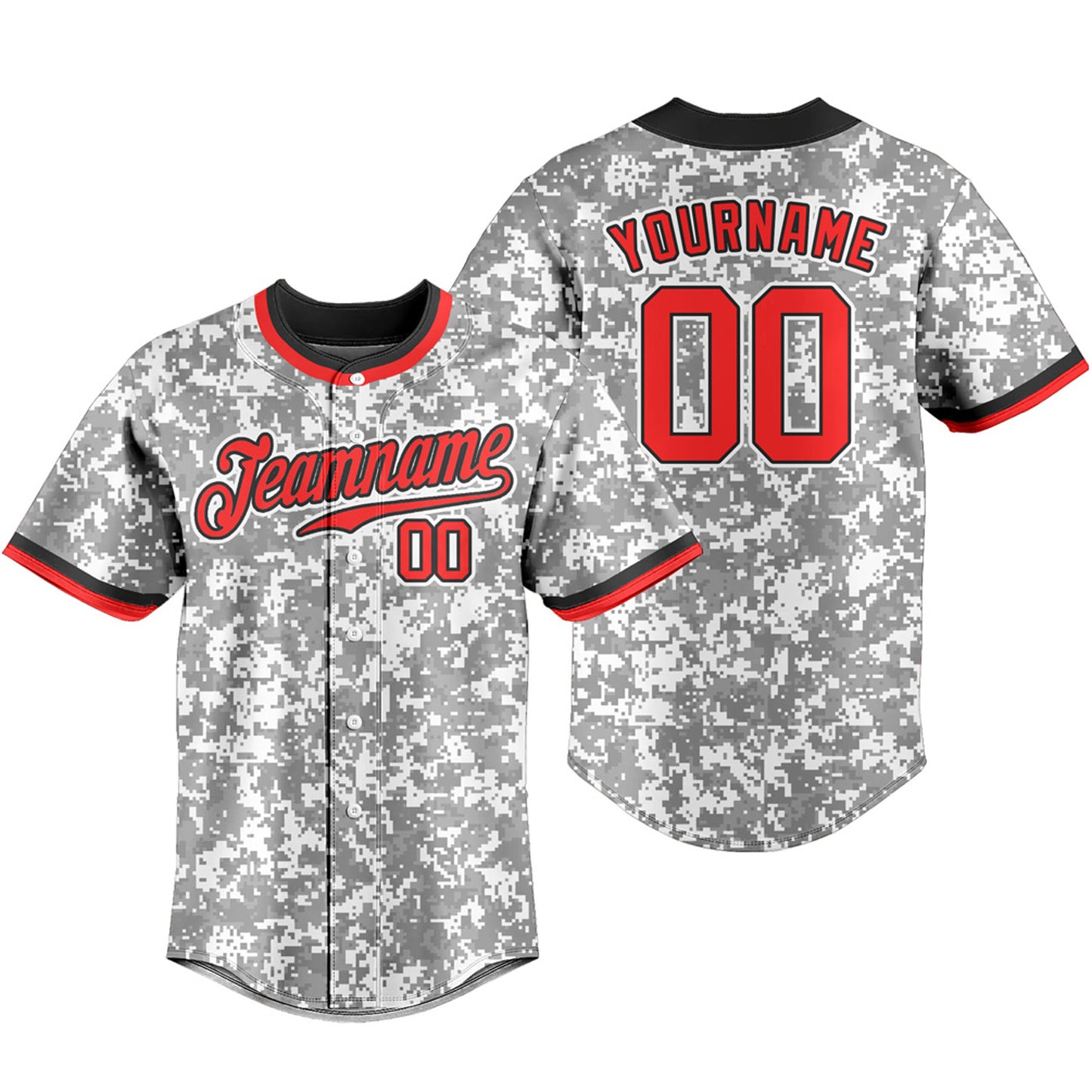 Custom Baseball Jersey Camouflage Short Sleeve T-shirts