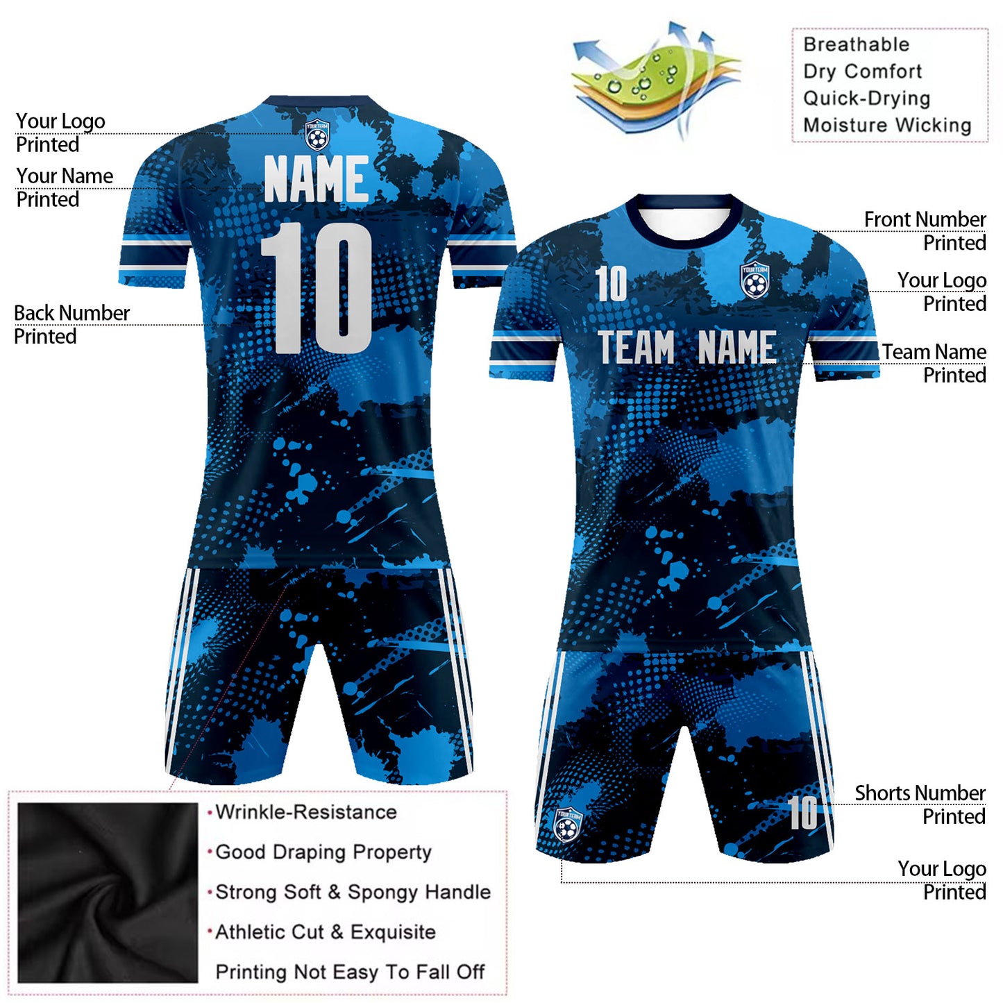 Custom Graffiti Soccer Jersey Short Sports Uniform