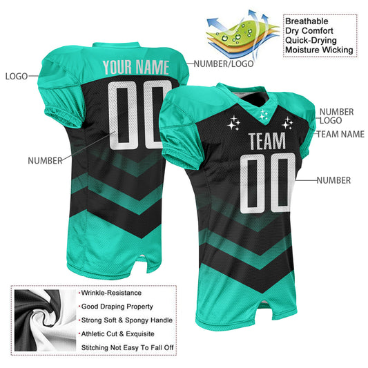 Custom Gradient Football Jersey with Name Number Logo