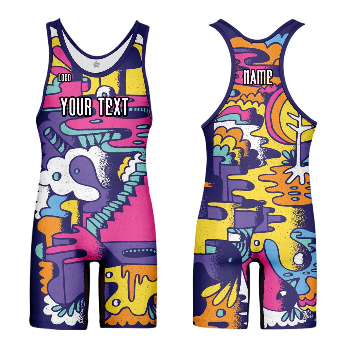 Custom Men Women Cartoon Sports Wrestling Singlet