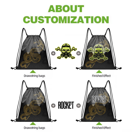 Custom Backpack Drawstring Bags Sublimation Printed Logo Text Team