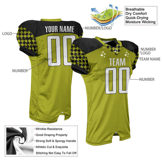 Custom Plaid Football Jersey V-neck Breathable Athletic Shirts