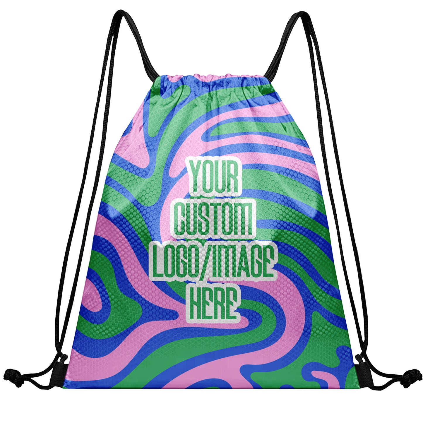 Custom Print Text Image Drawstring Backpack Waterproof Sackpack