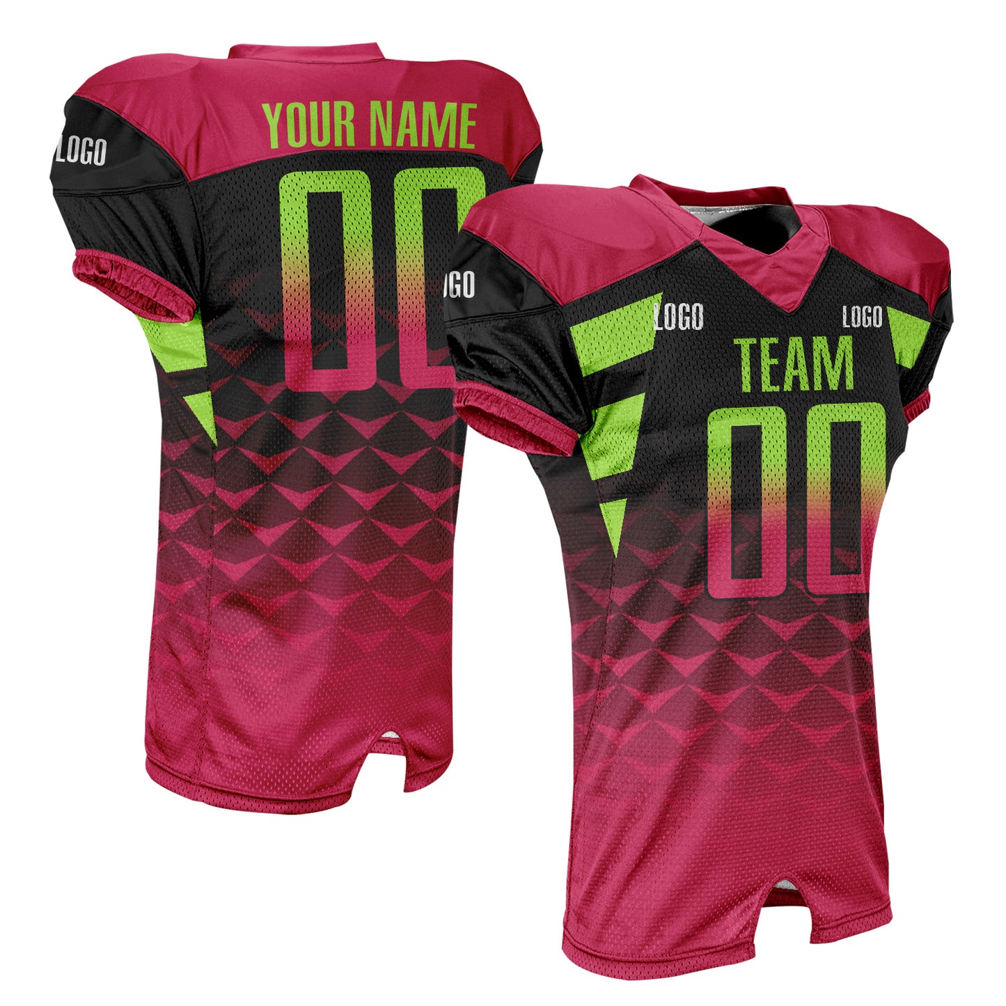 Custom Gradient Football Jersey with Name Number Logo