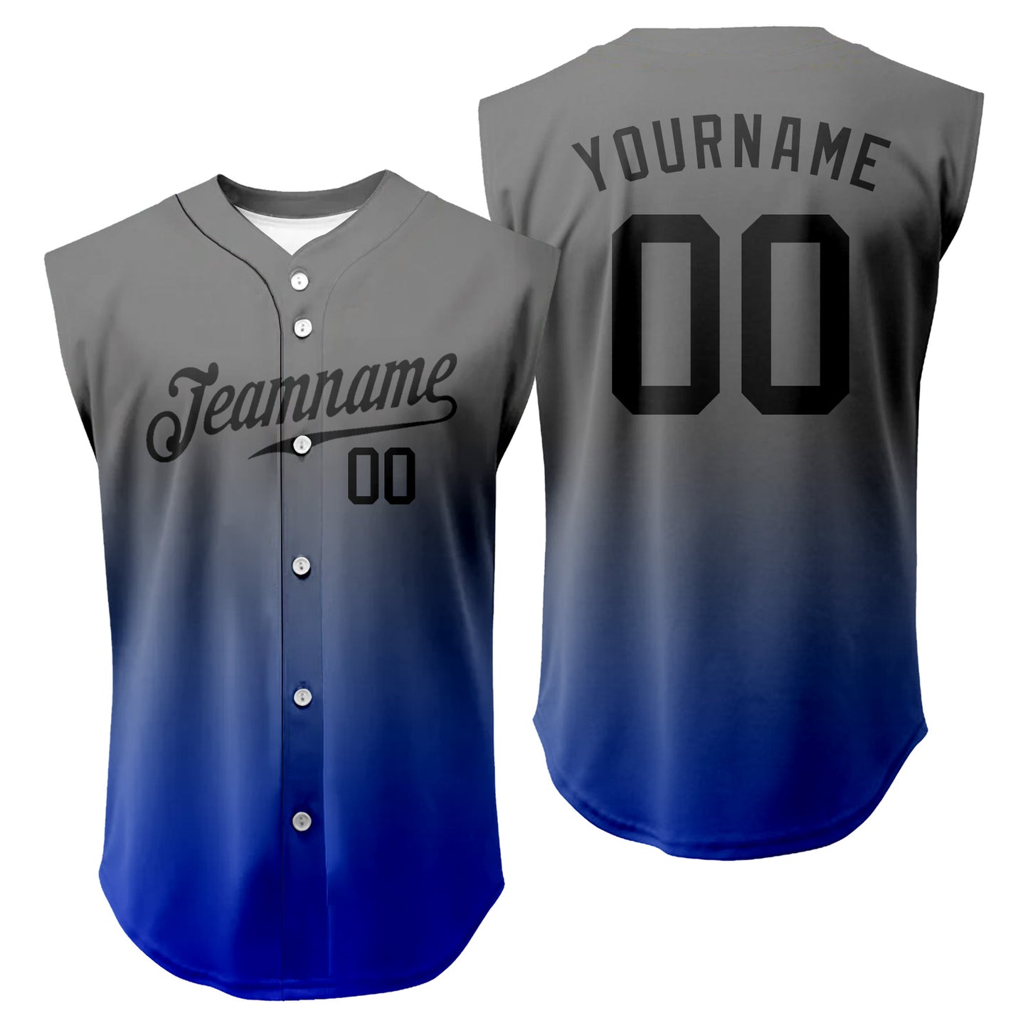 Personalized Gradient Sleeveless Baseball Jersey with Name Number Logo