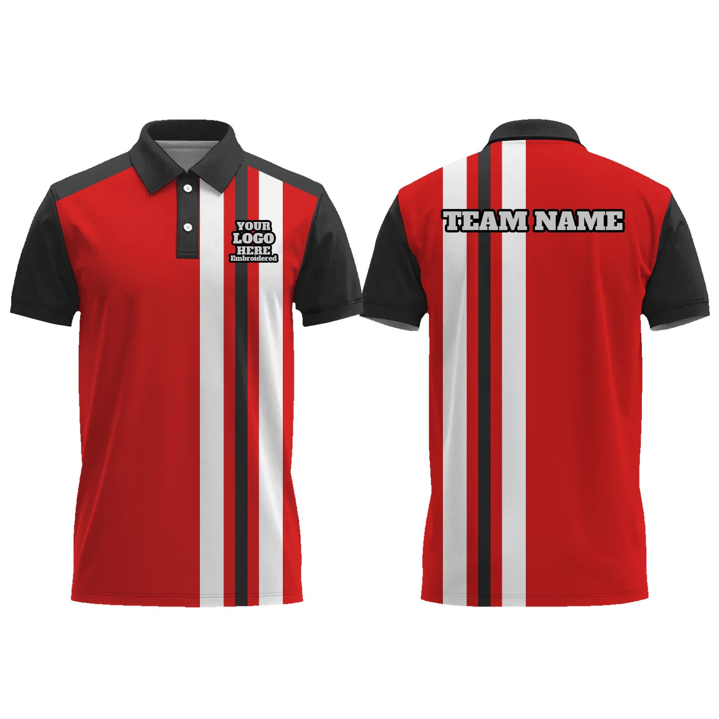 Custom Men Graphic Polo Shirts Short Sleeve Golf Jersey
