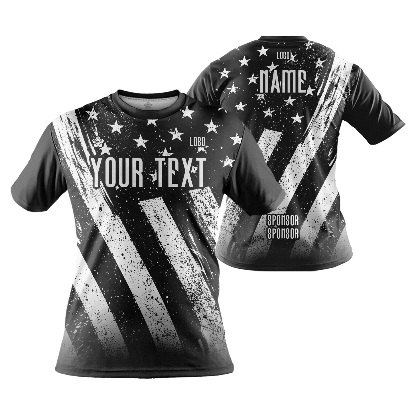 Custom Men Women Patriotic USA Flag Jersey Shirt Short Sleeve