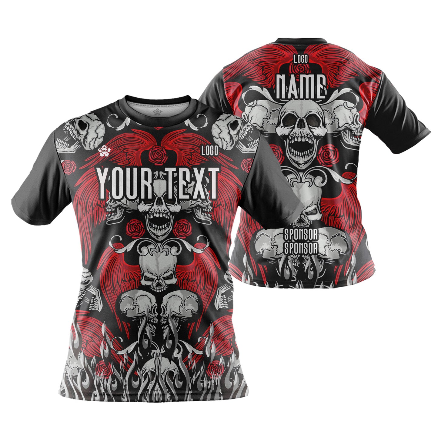 Custom Men Women Skull Series Jersey T-Shirt Short Sleeve