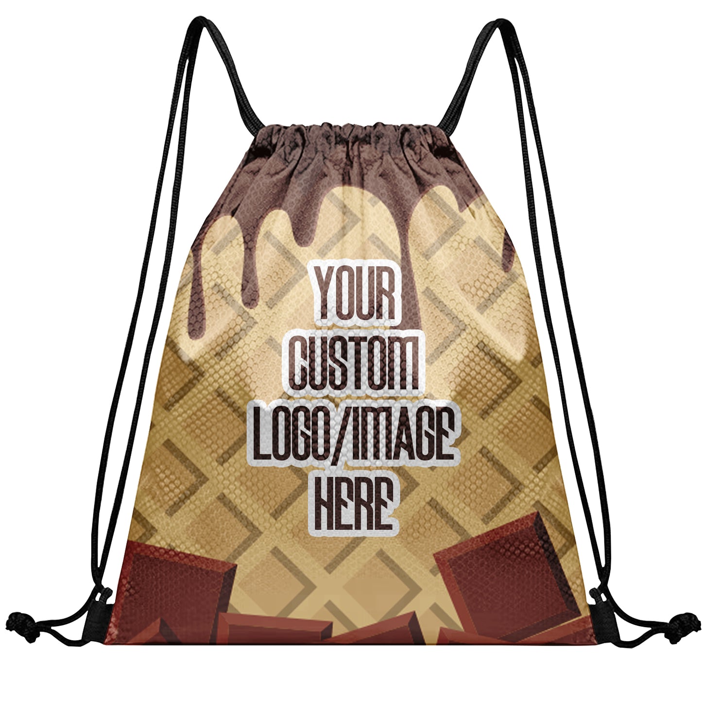 Men Women Ready Sackpack Custom Biscuit Drawstring Backpack