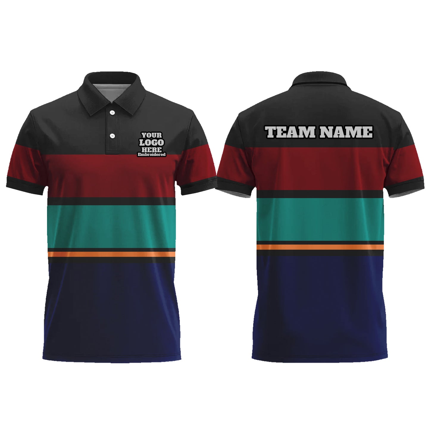 Custom Men Graphic Polo Shirts Short Sleeve Golf Jersey