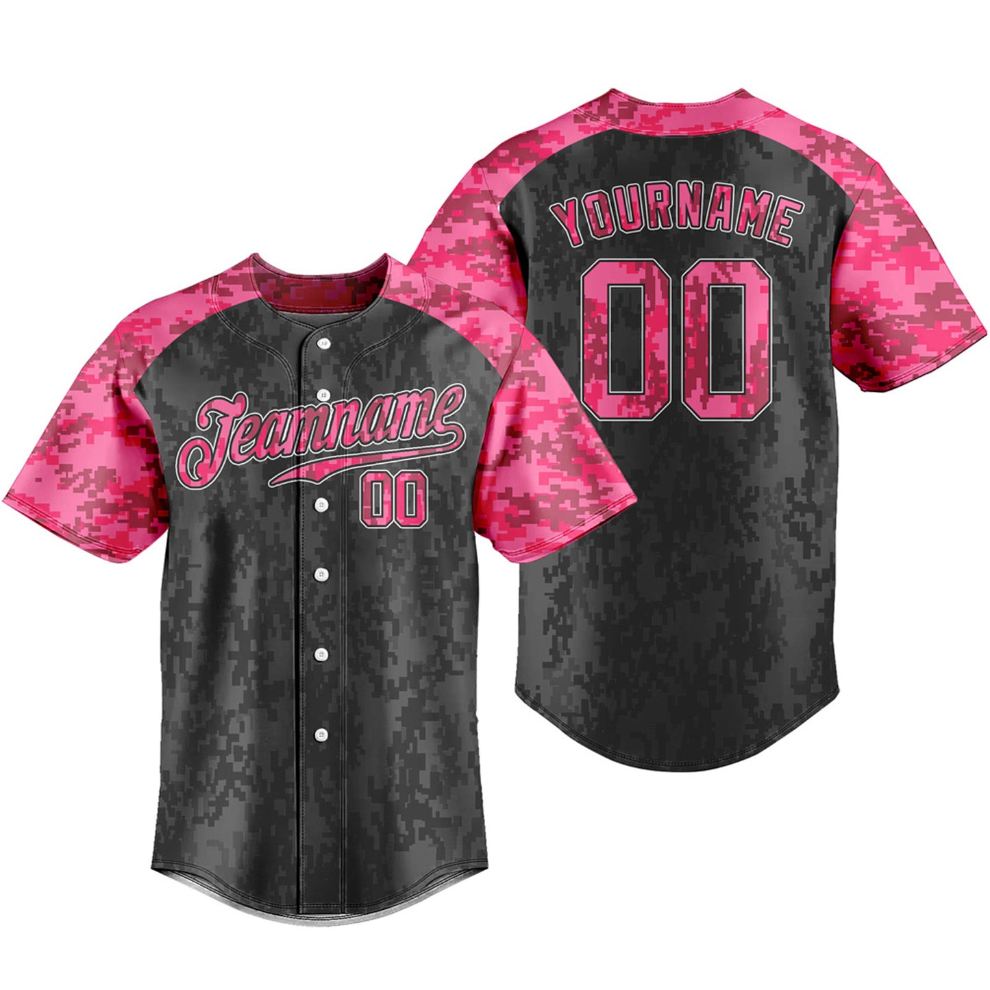 Custom Baseball Jersey White Pink T-shirts