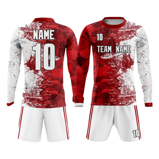 Custom Red White Graffiti Pattern Soccer Training Outfit