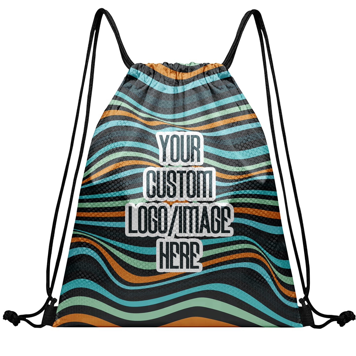 Custom Print Text Image Drawstring Backpack Waterproof Sackpack