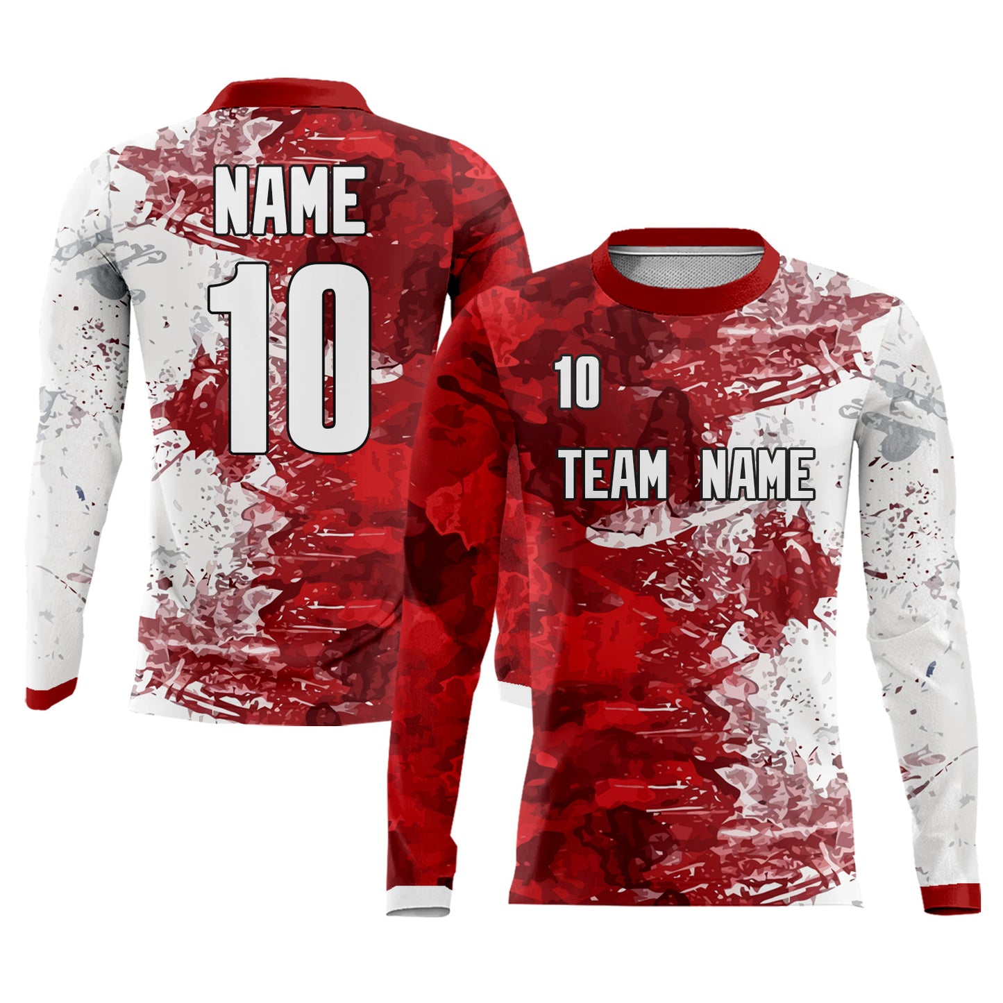 Custom Red White Graffiti Pattern Soccer Training Outfit