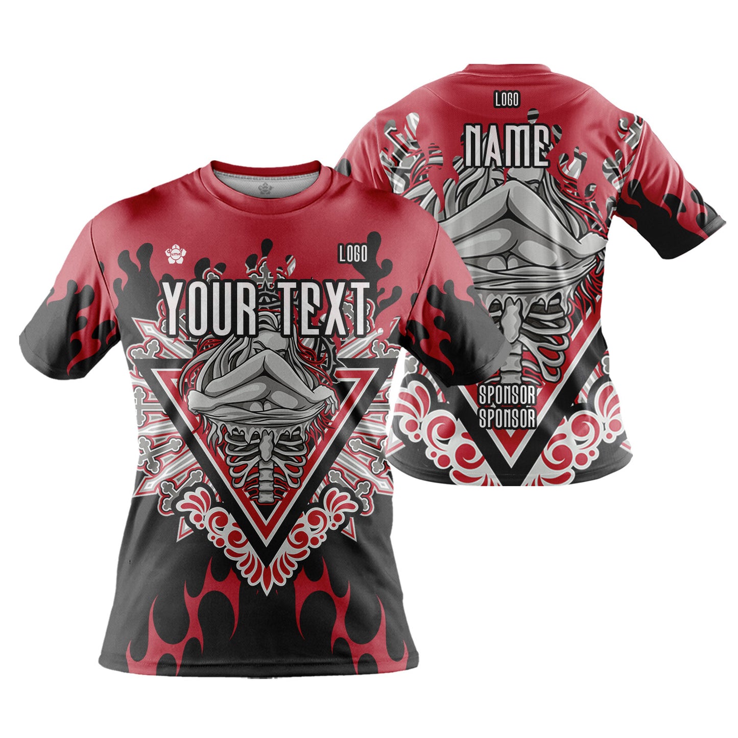 Custom Men Women Skull Series Jersey T-Shirt Short Sleeve