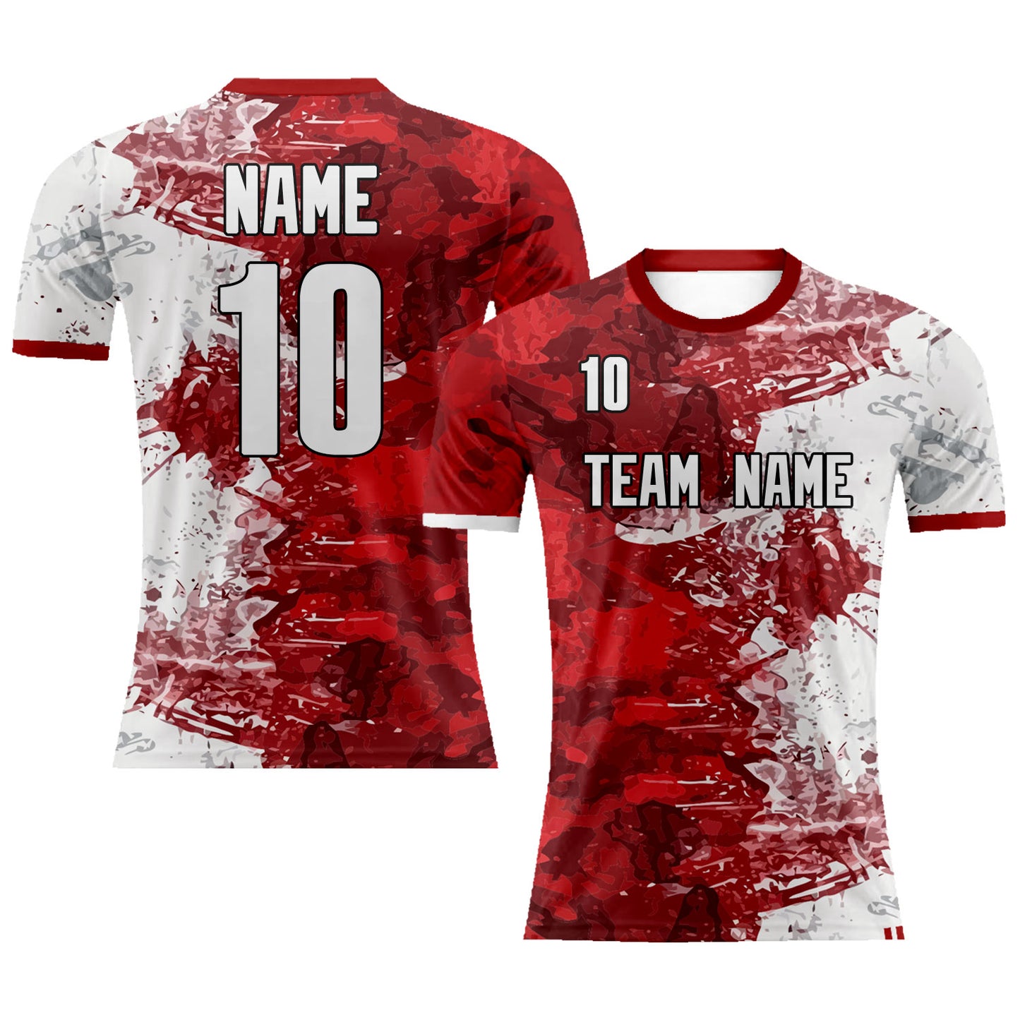 Custom Red White Graffiti Pattern Soccer Training Outfit